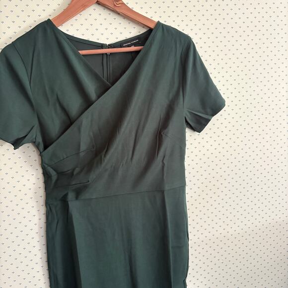 Universal Standard Mary Sheath Dress 4XS 00 0 2XS NWT Forest Green Wrap Career - Picture 8 of 8